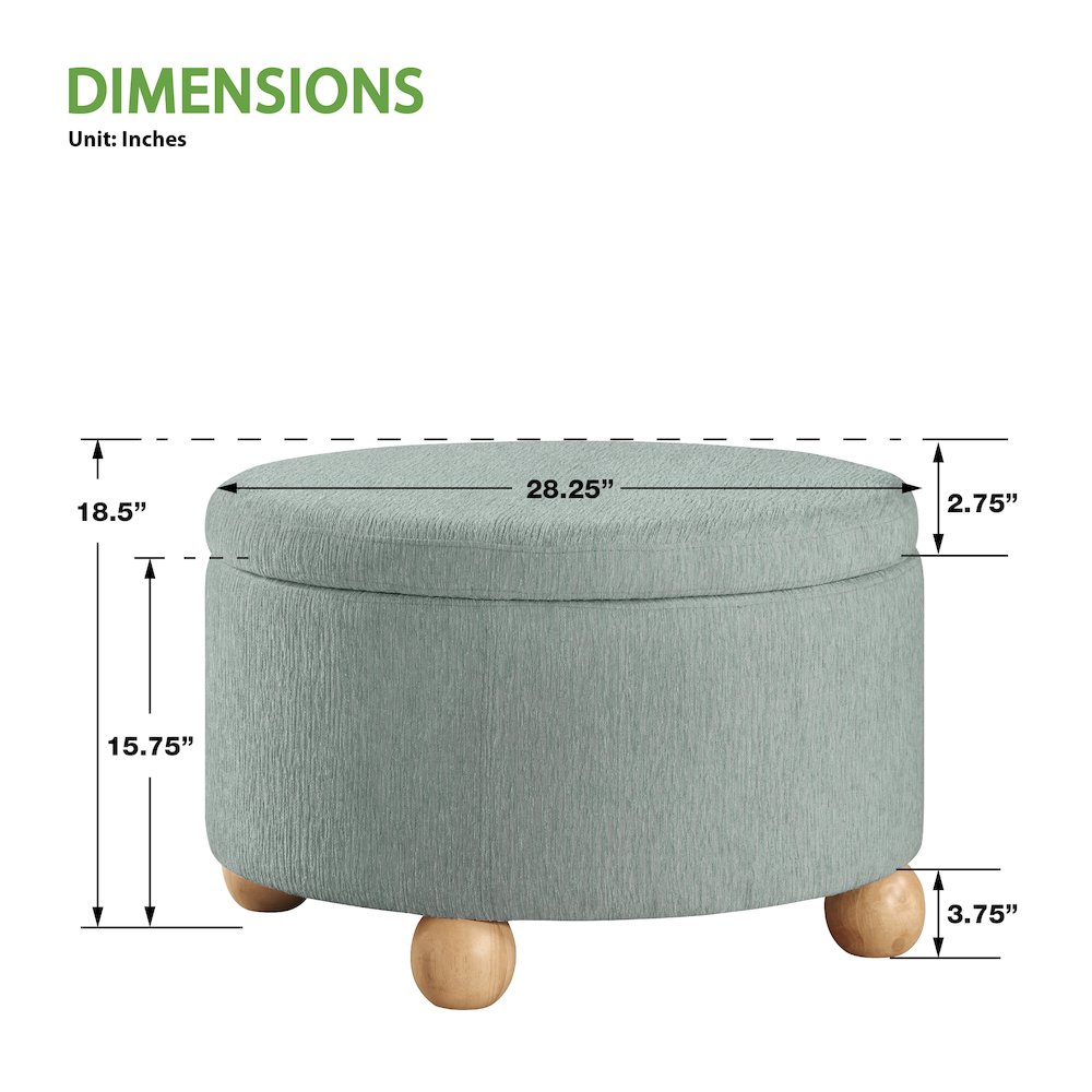 Baynes Storage Ottoman in Mist Fabric. Picture 4