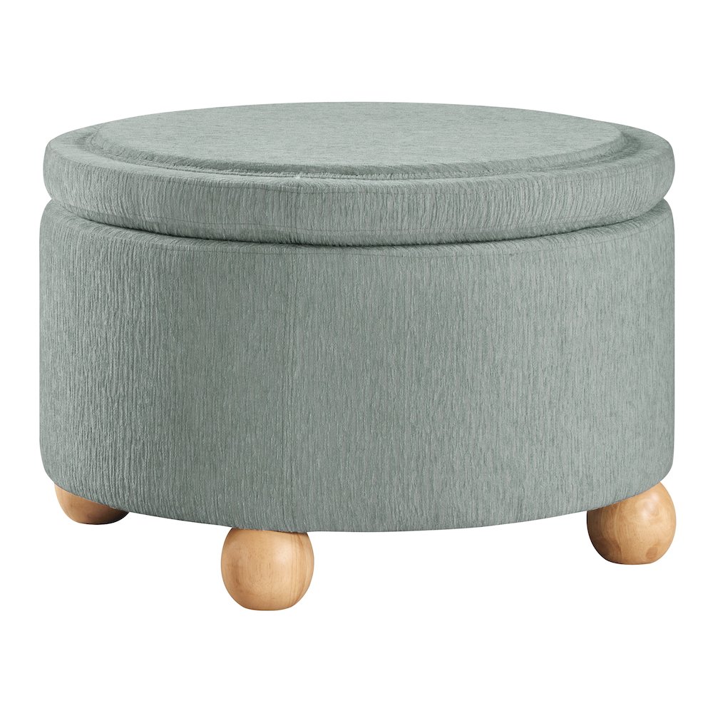 Baynes Storage Ottoman in Mist Fabric. Picture 1