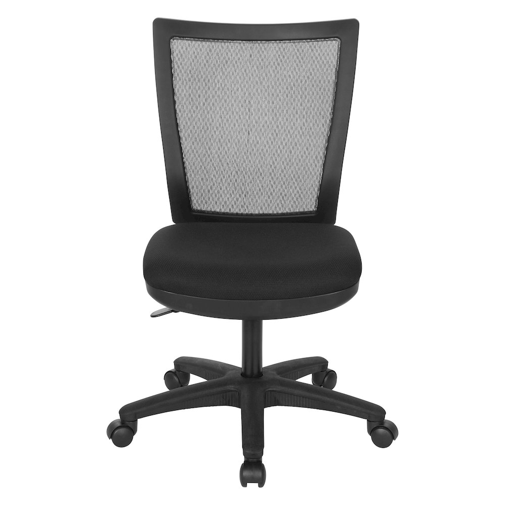 Worksmart Height Adjustable Armless Task Chair with Breathable Mesh Back. Picture 3