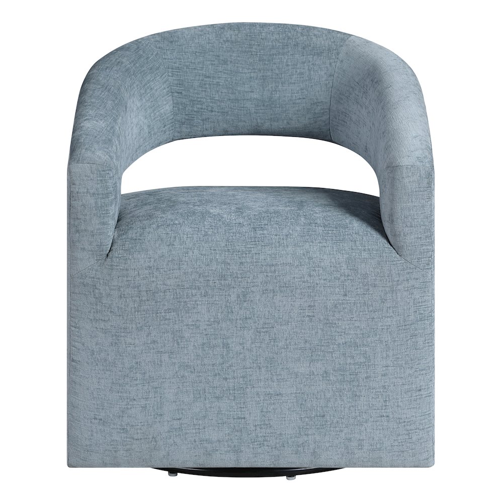 Devin Swivel Chair in Sky Blue Fabric. Picture 2