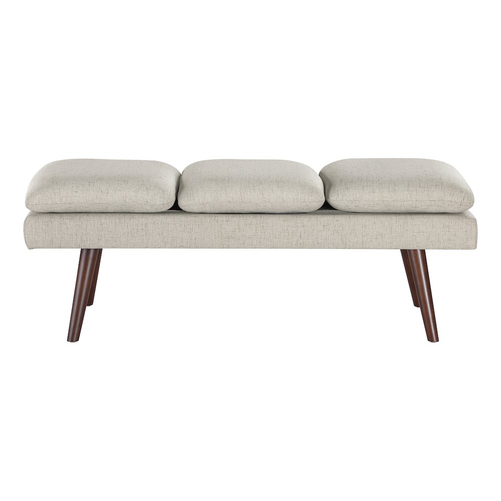 Amanda 54" Mid-Century Bench in Linen Fabric. Picture 2