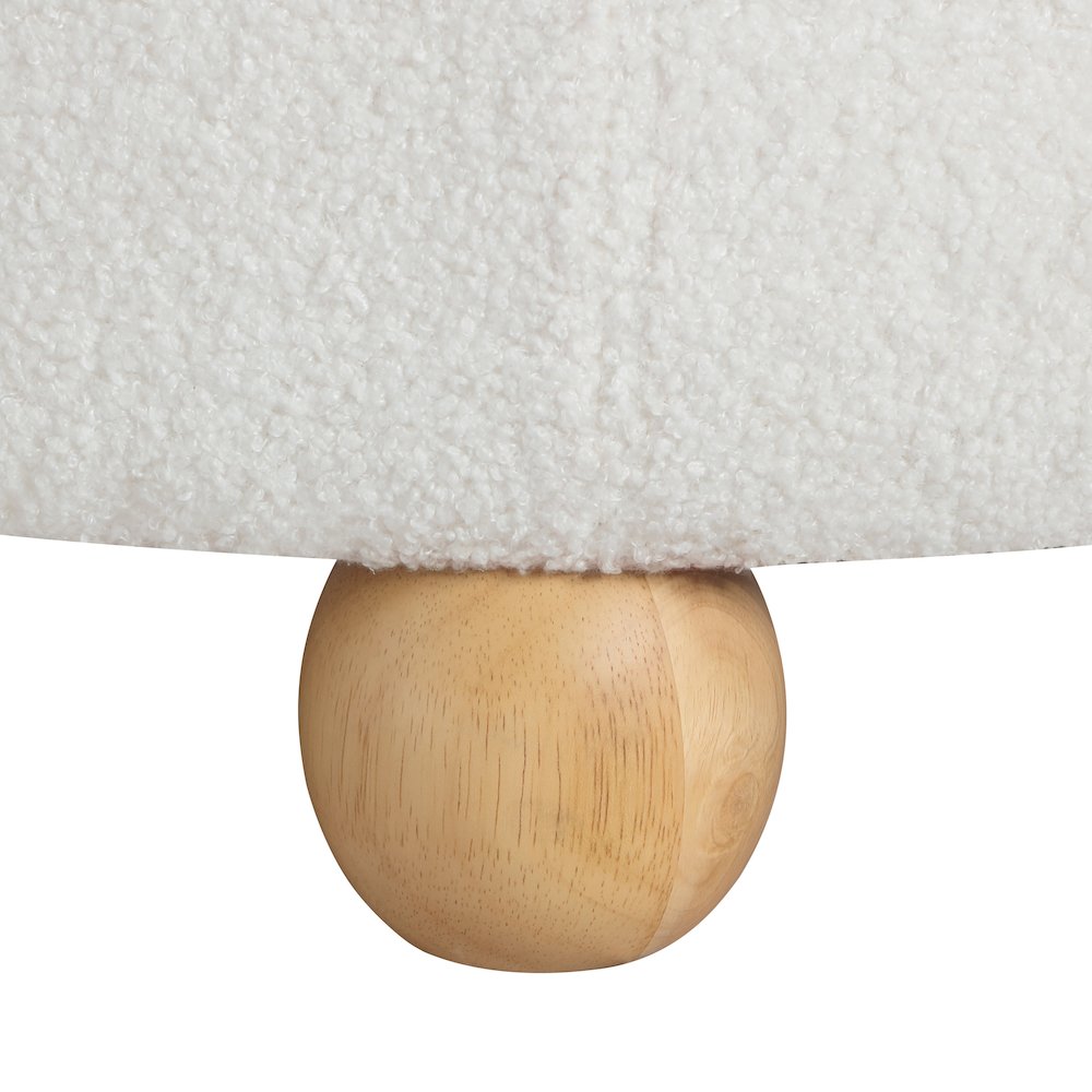 Baynes Storage Ottoman in Ivory Sherpa Fabric. Picture 7