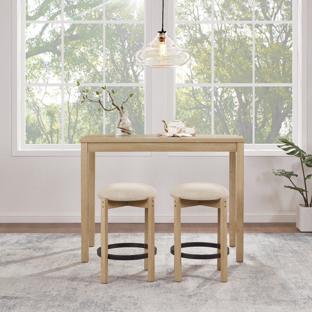 Melissa 3-PC  Counter Height Table Dining Set with Power, 2 Stools. Picture 9