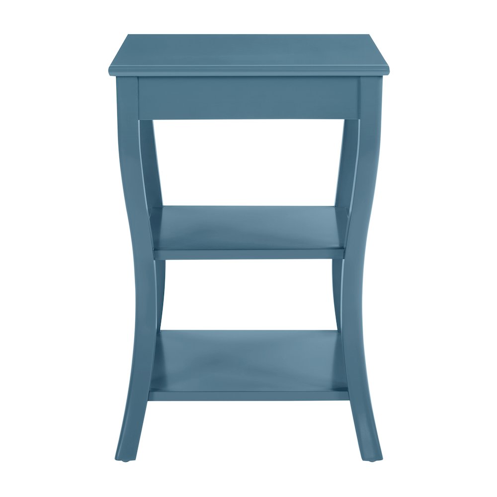 Golden Side Table in Blue Wood Finish. Picture 2