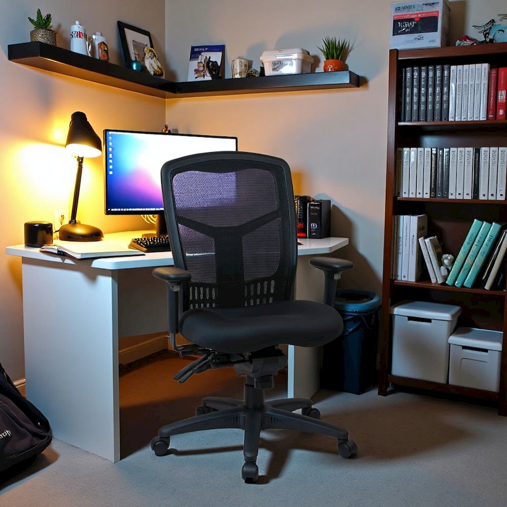 Ergonomic Mesh Office Desk Chair – Black High-Back Chair for Comfort. Picture 3