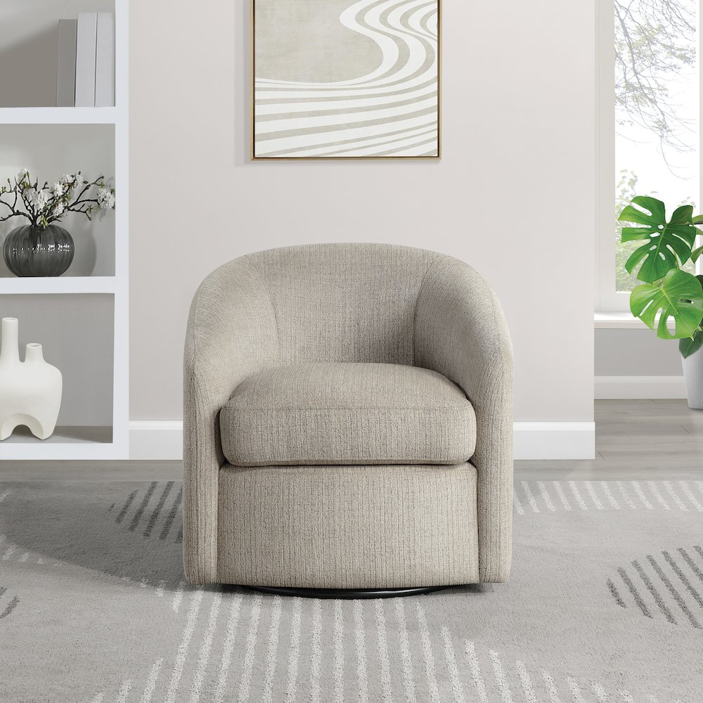 Bella Swivel Chair in Marble Fabric. Picture 6