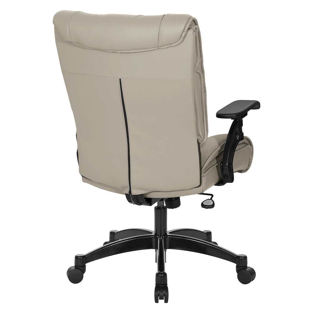 Taupe Leather Conference Chair with Cantilever Arms, Steel Base. Picture 5