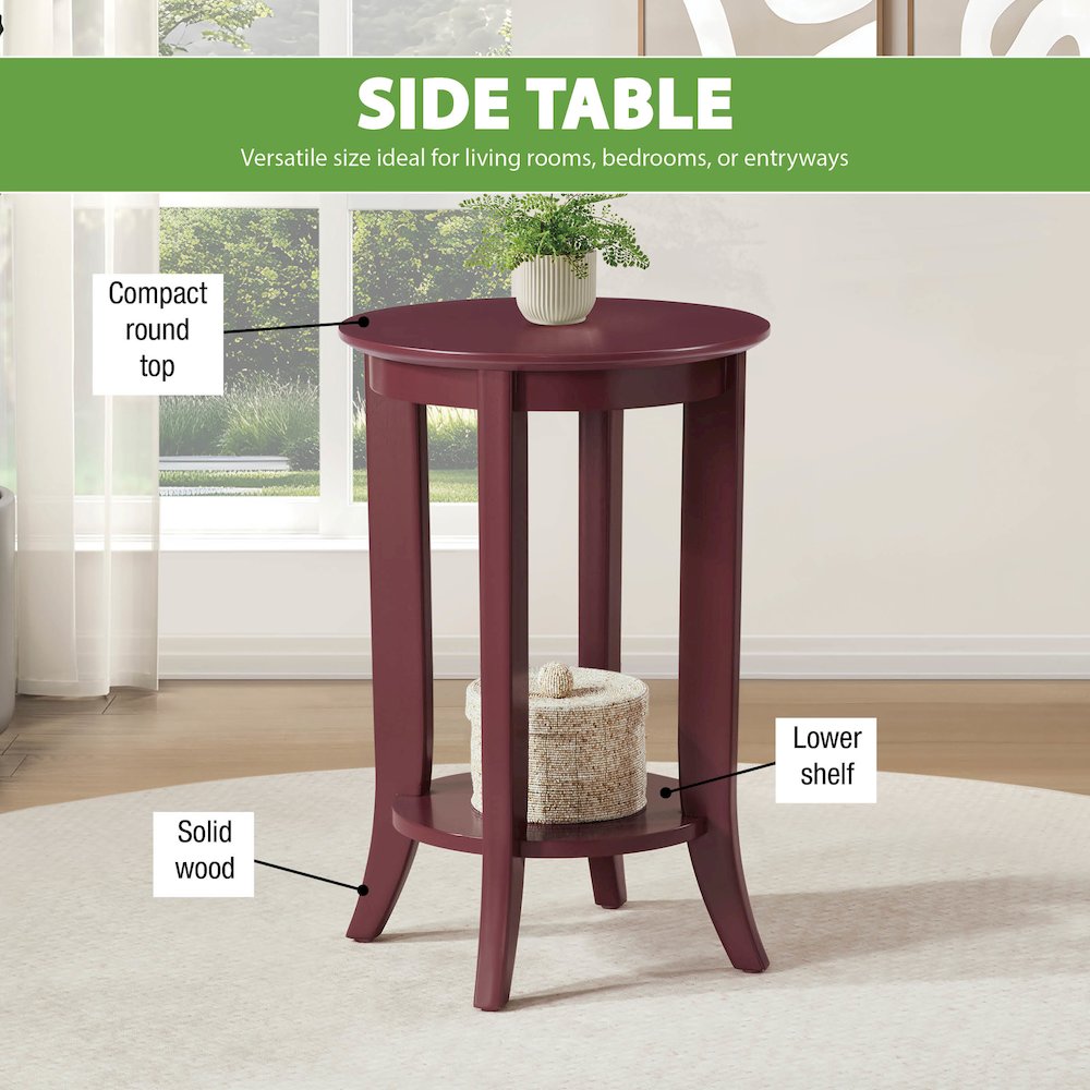 Golden Side Table in Maroon Wood Finish. Picture 11