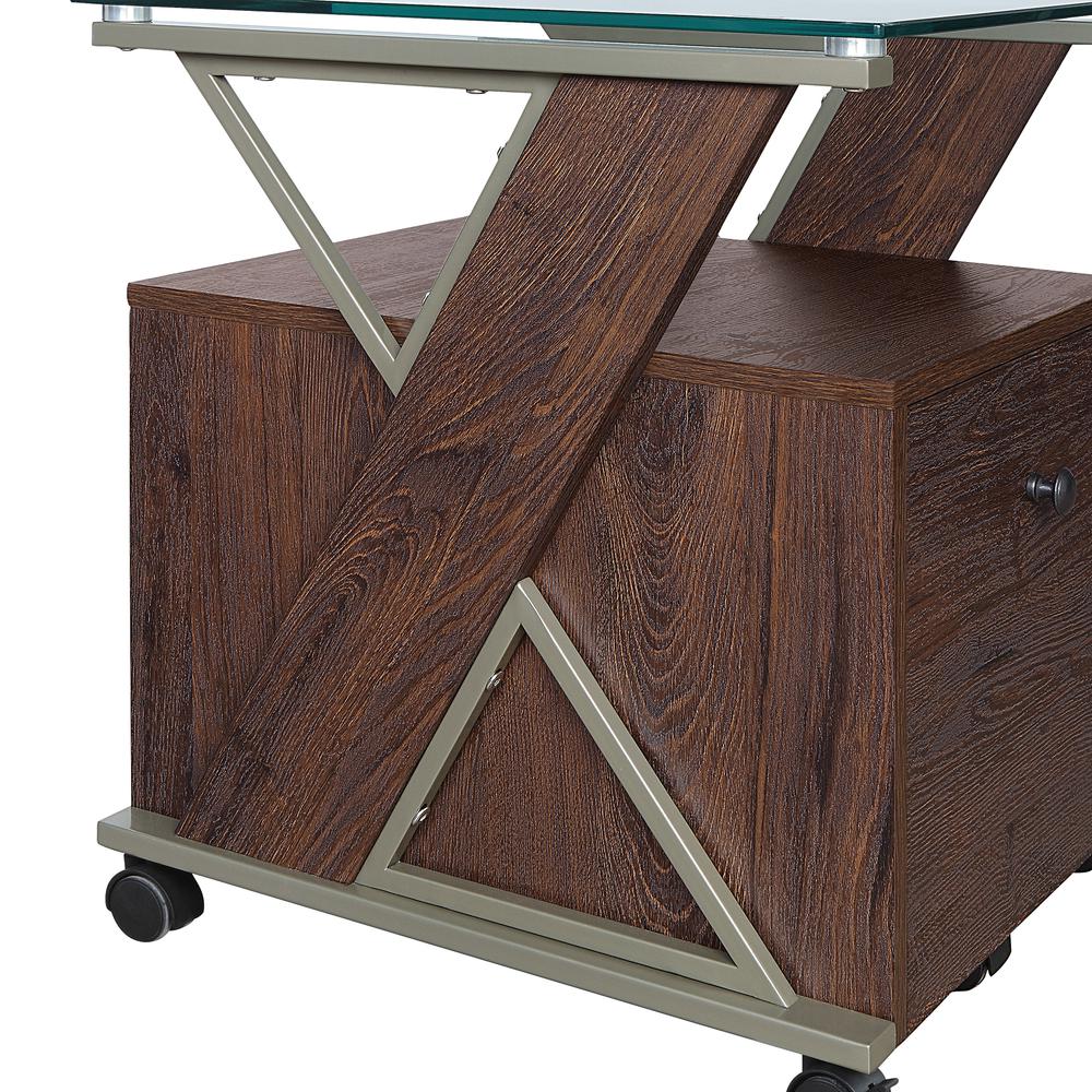 Zenos Mobile File Cabinet with Casters in Traditional Cherry. Picture 9