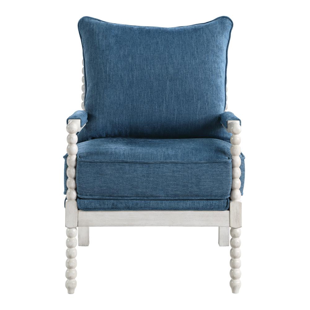 Kaylee Spindle Chair in Navy Fabric with White Frame, KLE-H16. Picture 3