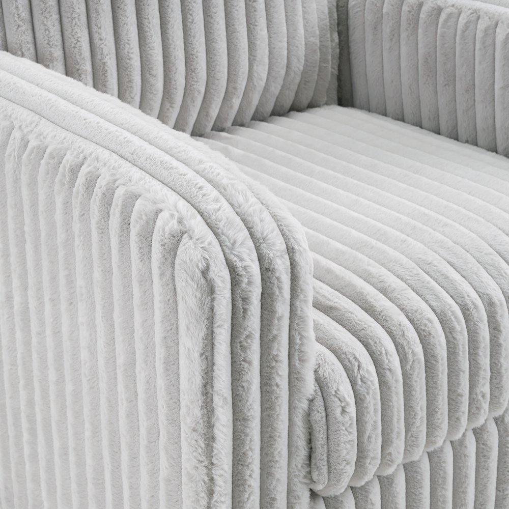 Venus Club Chair in Fog Cord Fabric and Dark Espresso Finish Legs. Picture 9