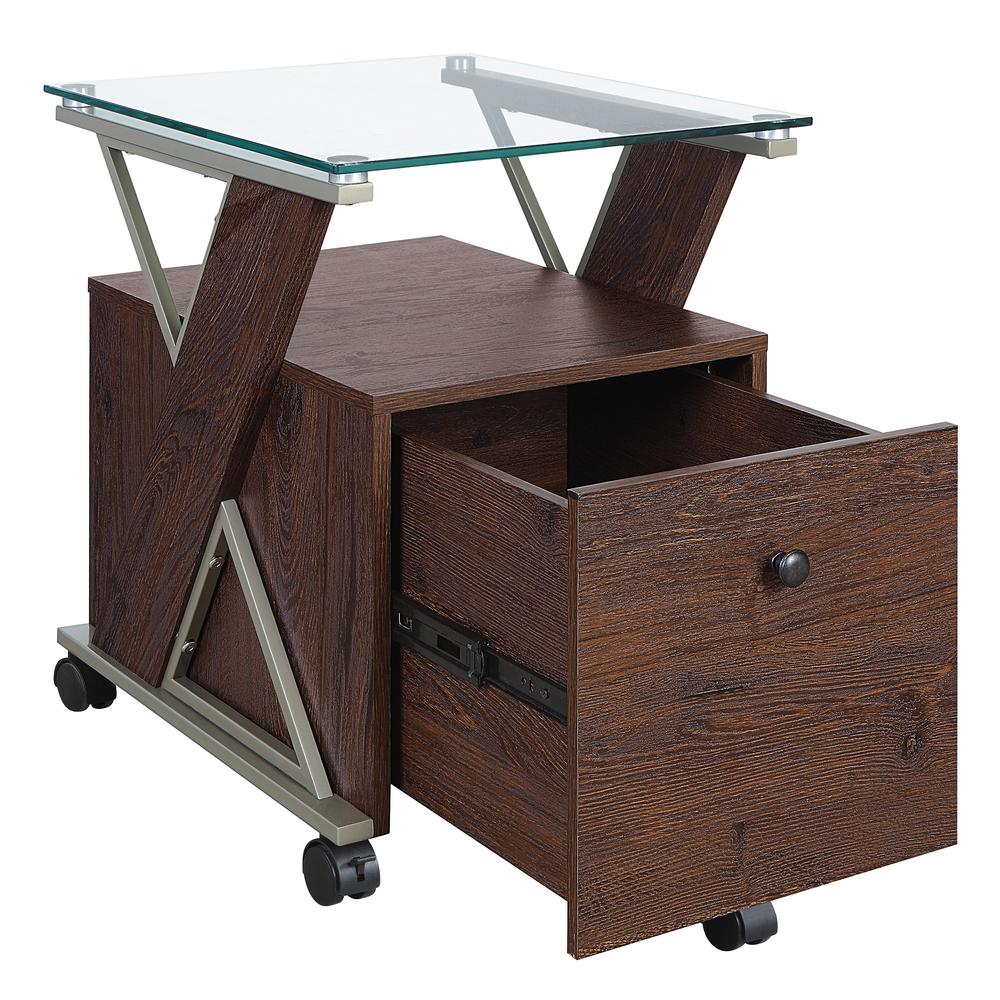 Zenos Mobile File Cabinet with Casters in Traditional Cherry. Picture 6