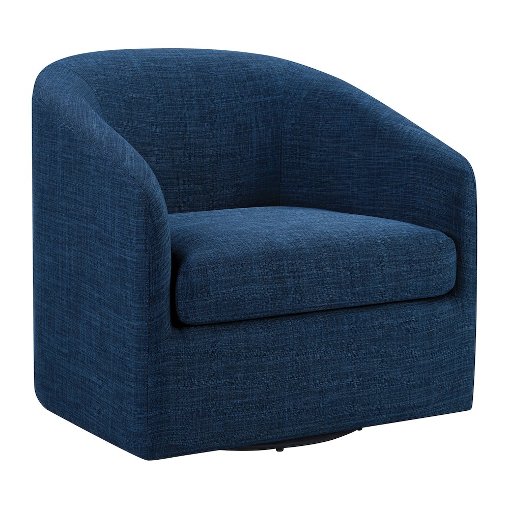 Parker Swivel Tub Chair in Navy Blue Fabric. Picture 1