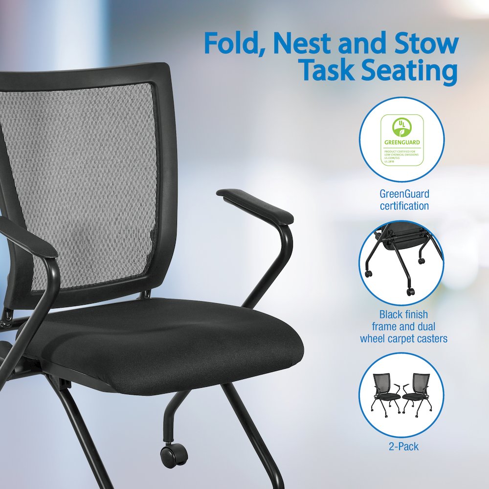 PU Padded Back Soft-Flex Frame with Breathable Progrid Mesh Back Folding Chair. Picture 12