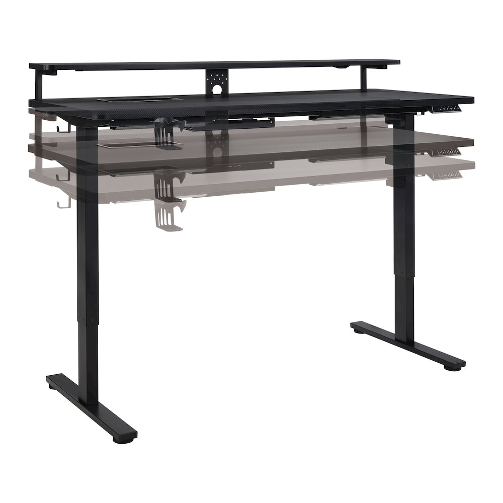 Primo 60" Electric Height Adjustable Gaming Desk with Hutch. Picture 4