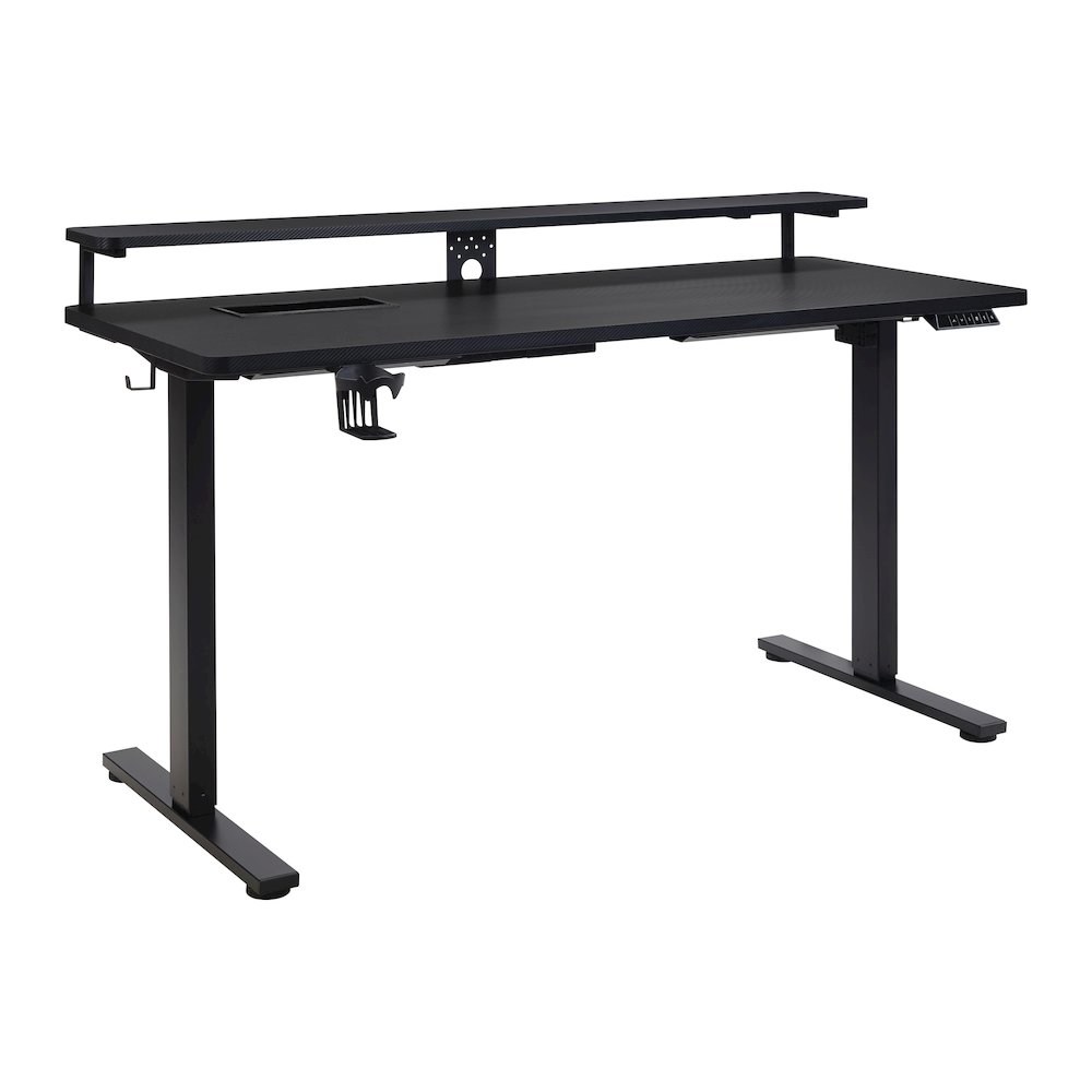 Primo 60" Electric Height Adjustable Gaming Desk with Hutch. Picture 1