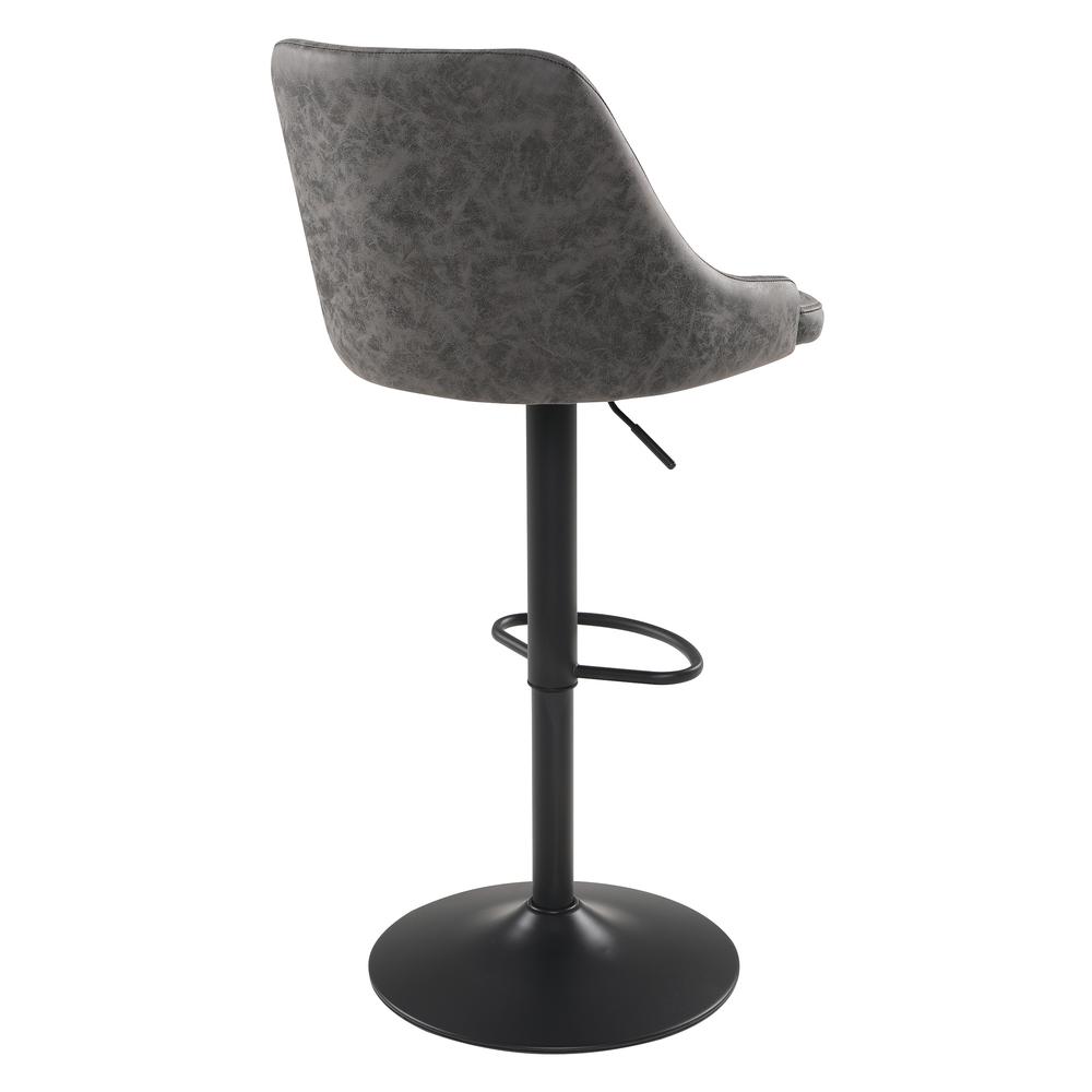 Sylmar Height Adjustable Stool in Charcoal Faux Leather. Picture 5