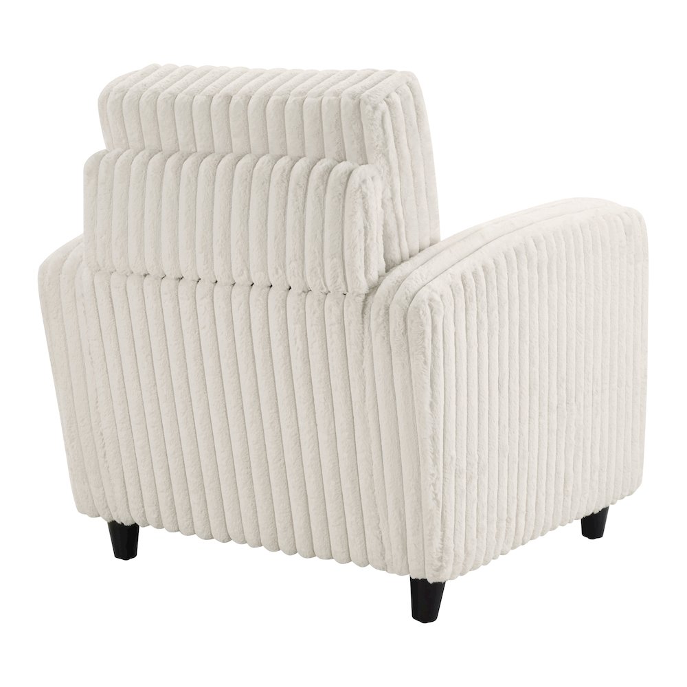 Venus Club Chair in White Cord Fabric and Dark Espresso Finish Legs. Picture 5