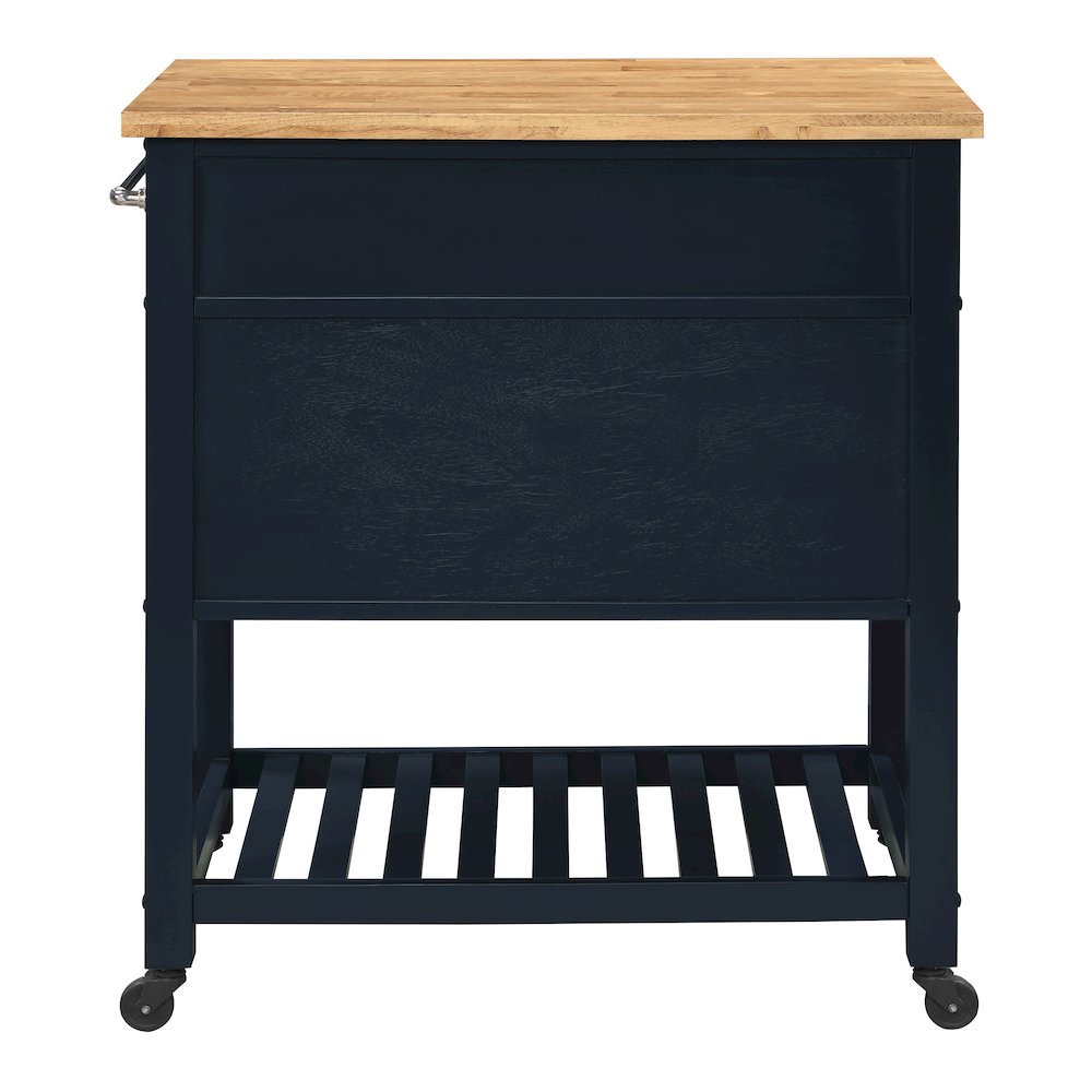 Stirling Kitchen Cart in Blue Finish. Picture 5