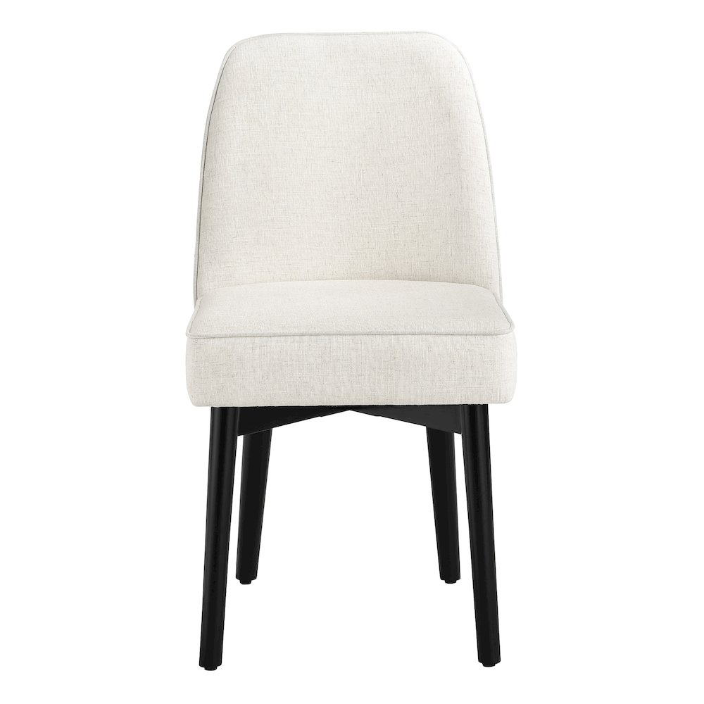Jada Dining Chair 2-Pack in Linen Fabric with Black Finish Wood. Picture 3