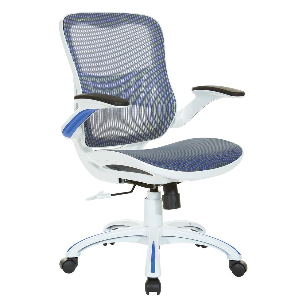 Riley Office Chair with Blue Mesh Seat and Back, RLY26-BL. Picture 1