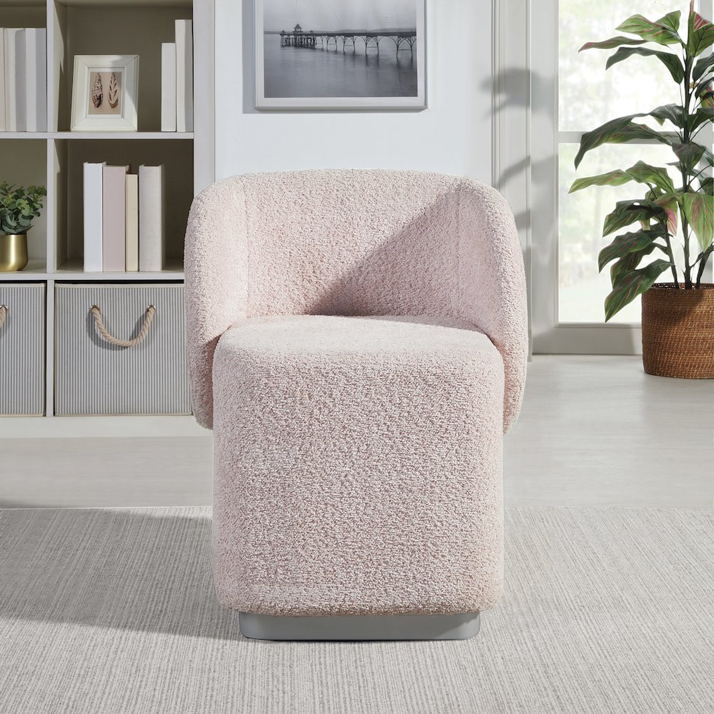 Cady Vanity Chair in Dusty Rose Fabric Fully Assembled. Picture 7