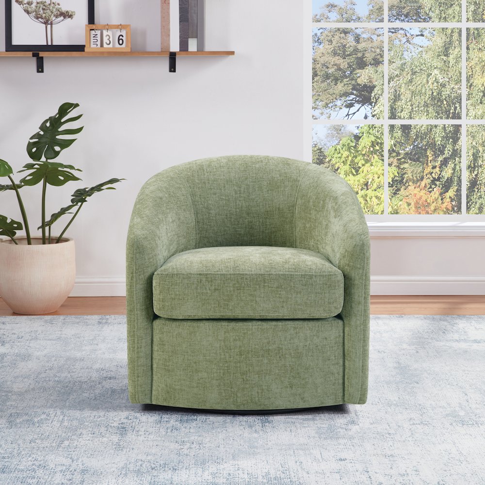Bella Swivel Chair in Leaf Fabric. Picture 8