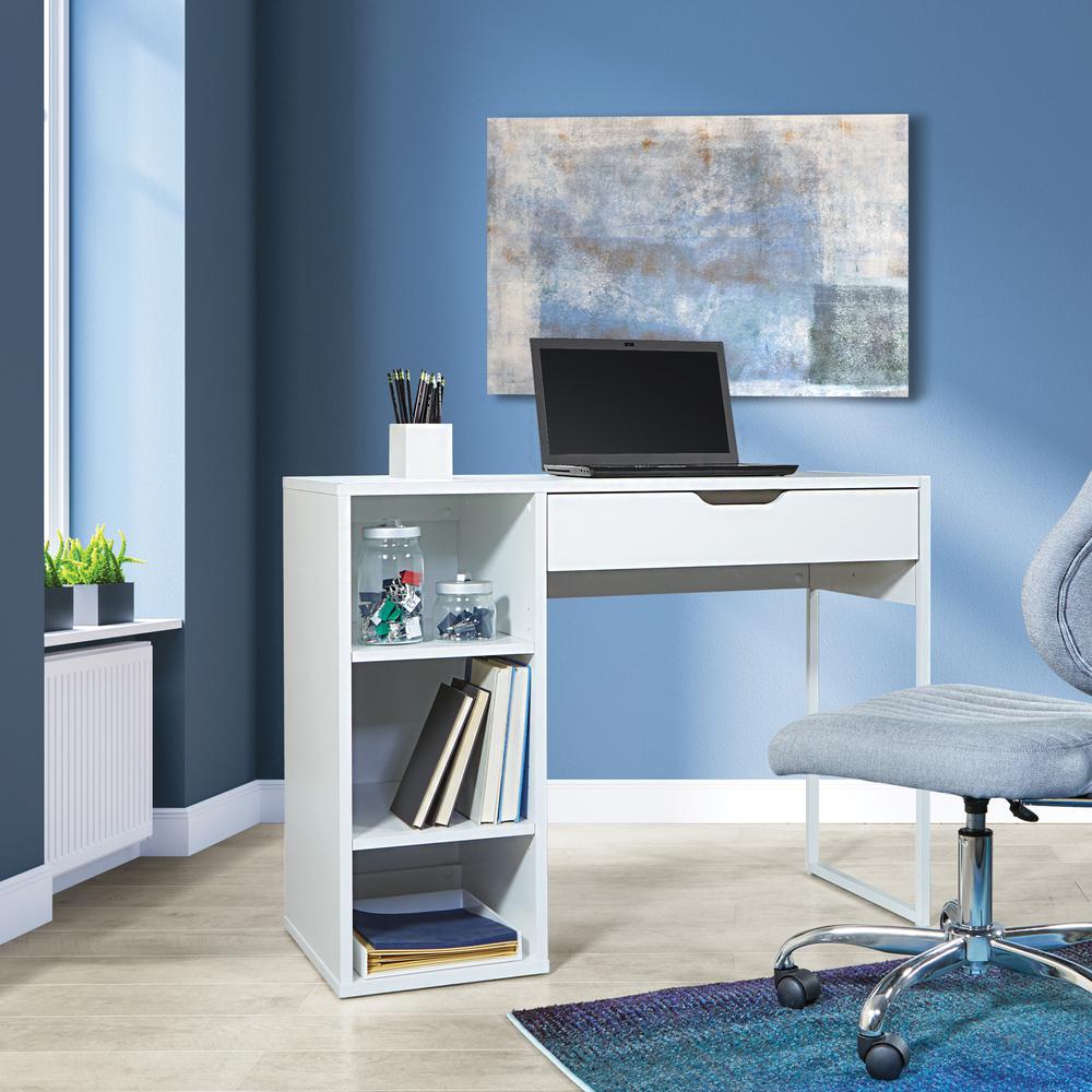 Ravel 40"W Desk in White Finish, RV938-WH. Picture 5