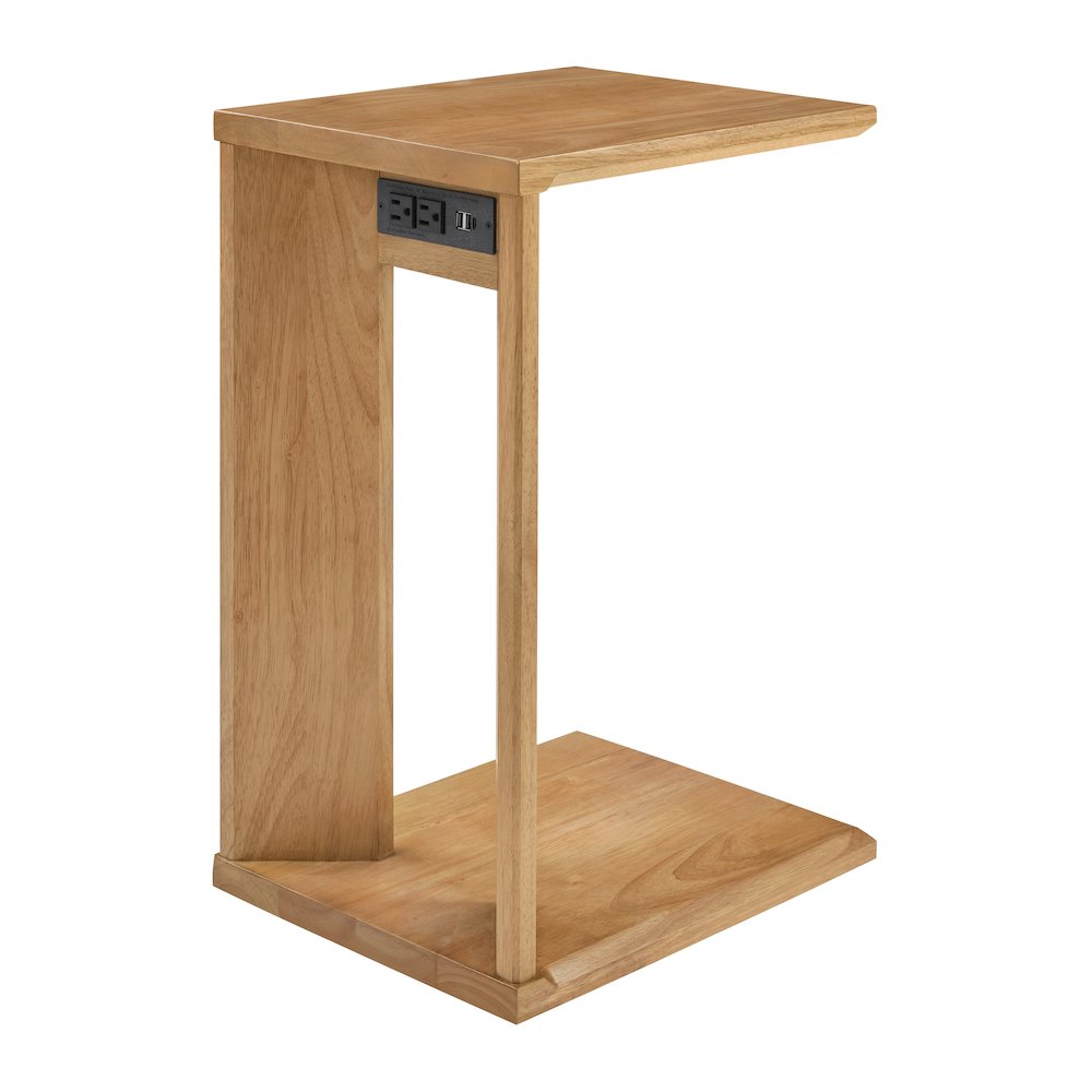 Winston Accent C-Table with Power in Natural Oak Finish. Picture 5