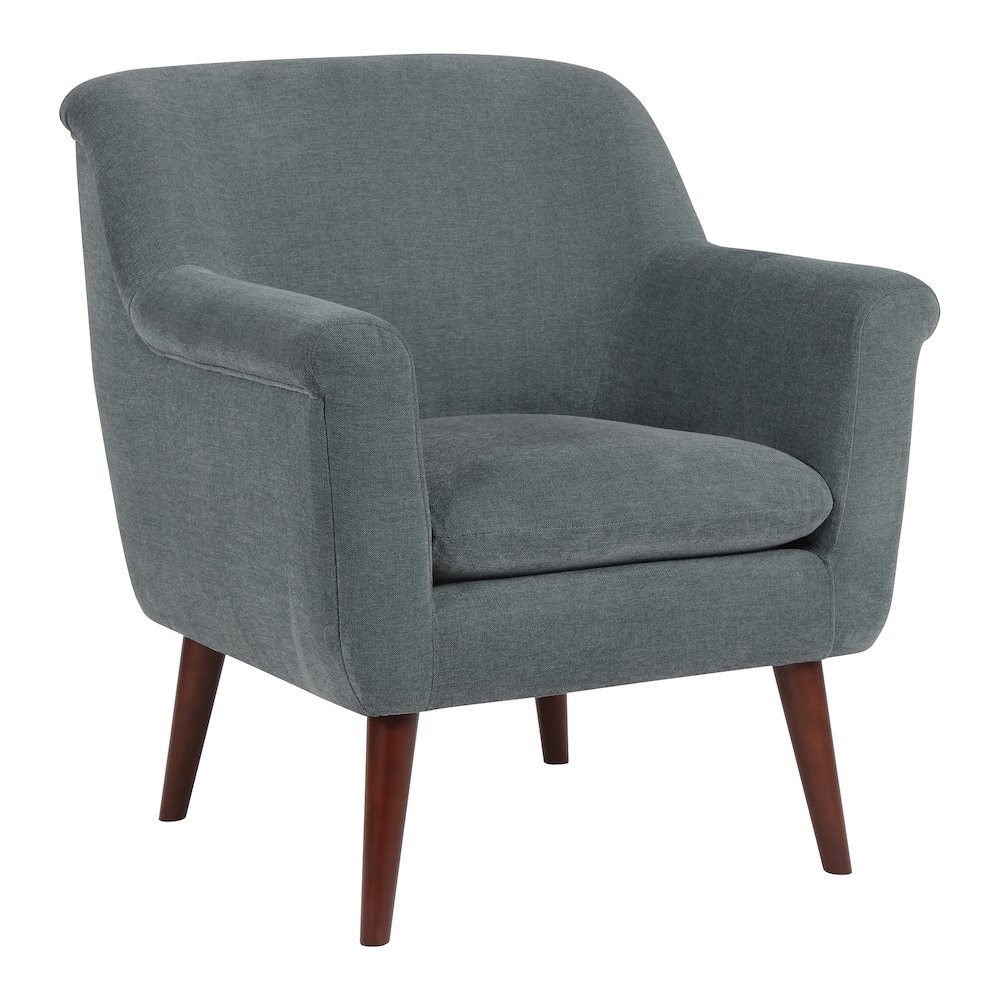 Dane Chair Slate Fabric with Dark Coffee Finish. Picture 1
