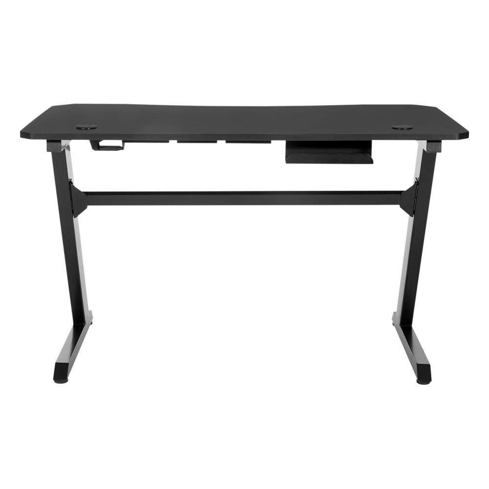 Ghost Battlestation Gaming Desk in Matte Black Top and Black Legs, GST25-BLK. Picture 5