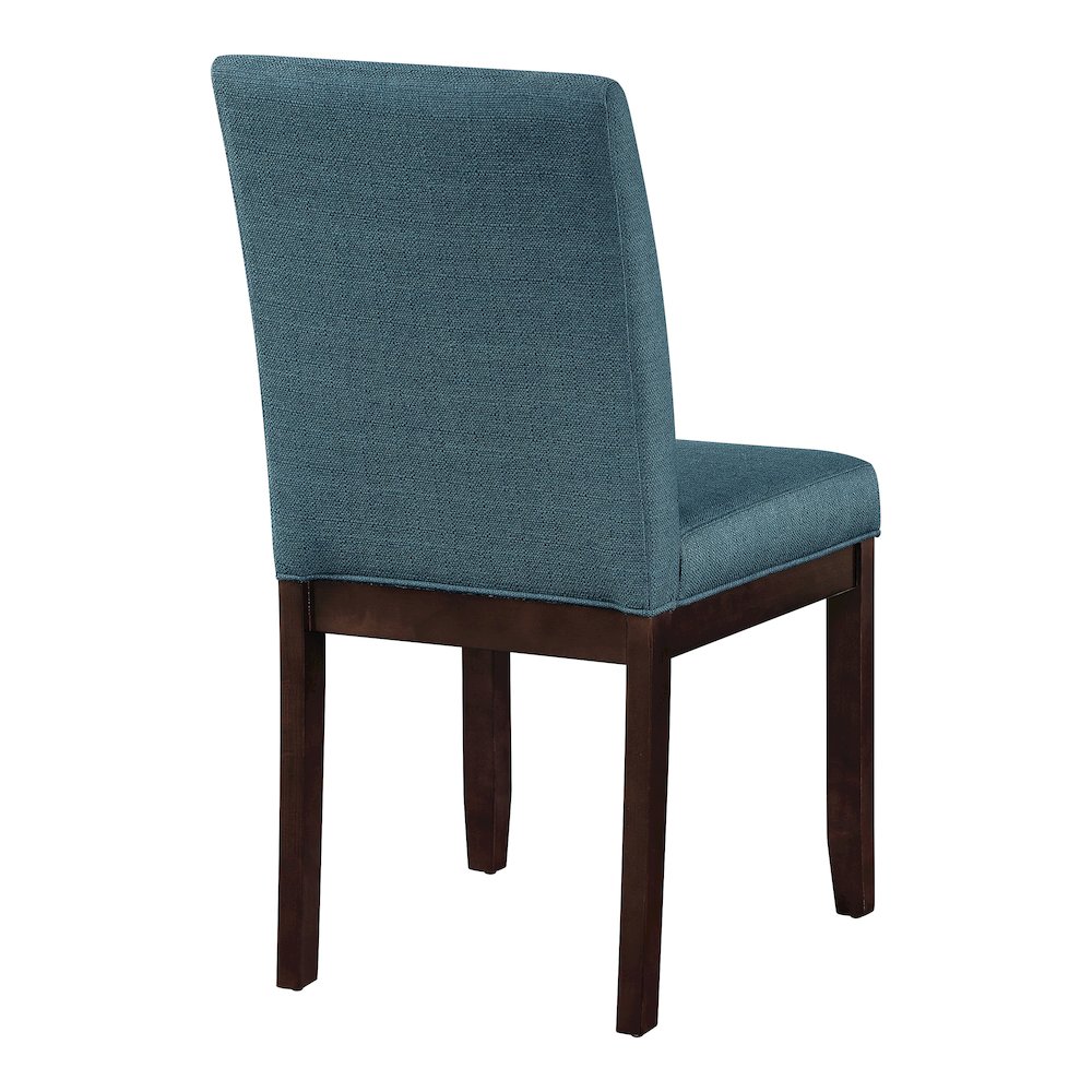 Dakota Parsons Chair in Azure Fabric and Espresso Finished Legs. Picture 5