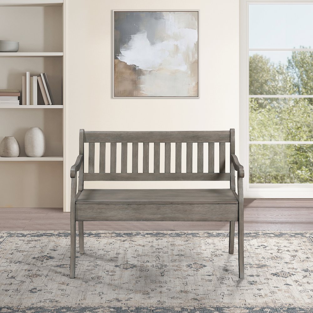 Wakefield Entryway Storage Bench Goldstone Finish. Picture 10