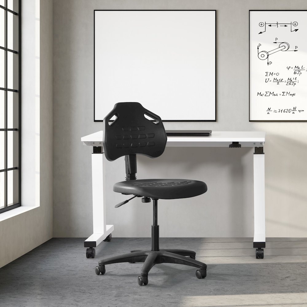 Black Self Skinned Urethane Task Chair. Picture 7