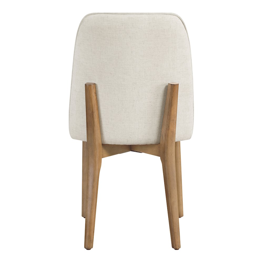 Jada Dining Chair 2-Pack in Linen Fabric with Oak Finish Wood. Picture 7