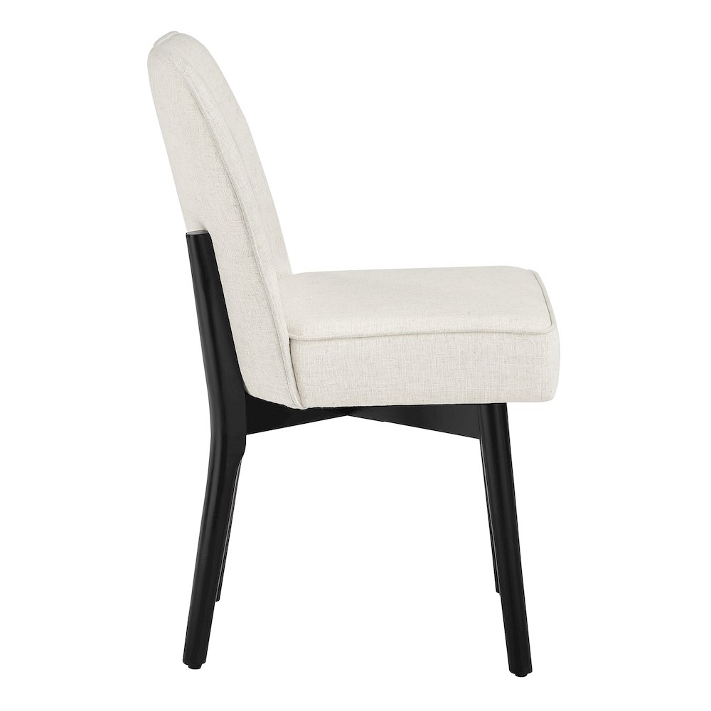 Jada Dining Chair 2-Pack in Linen Fabric with Black Finish Wood. Picture 5
