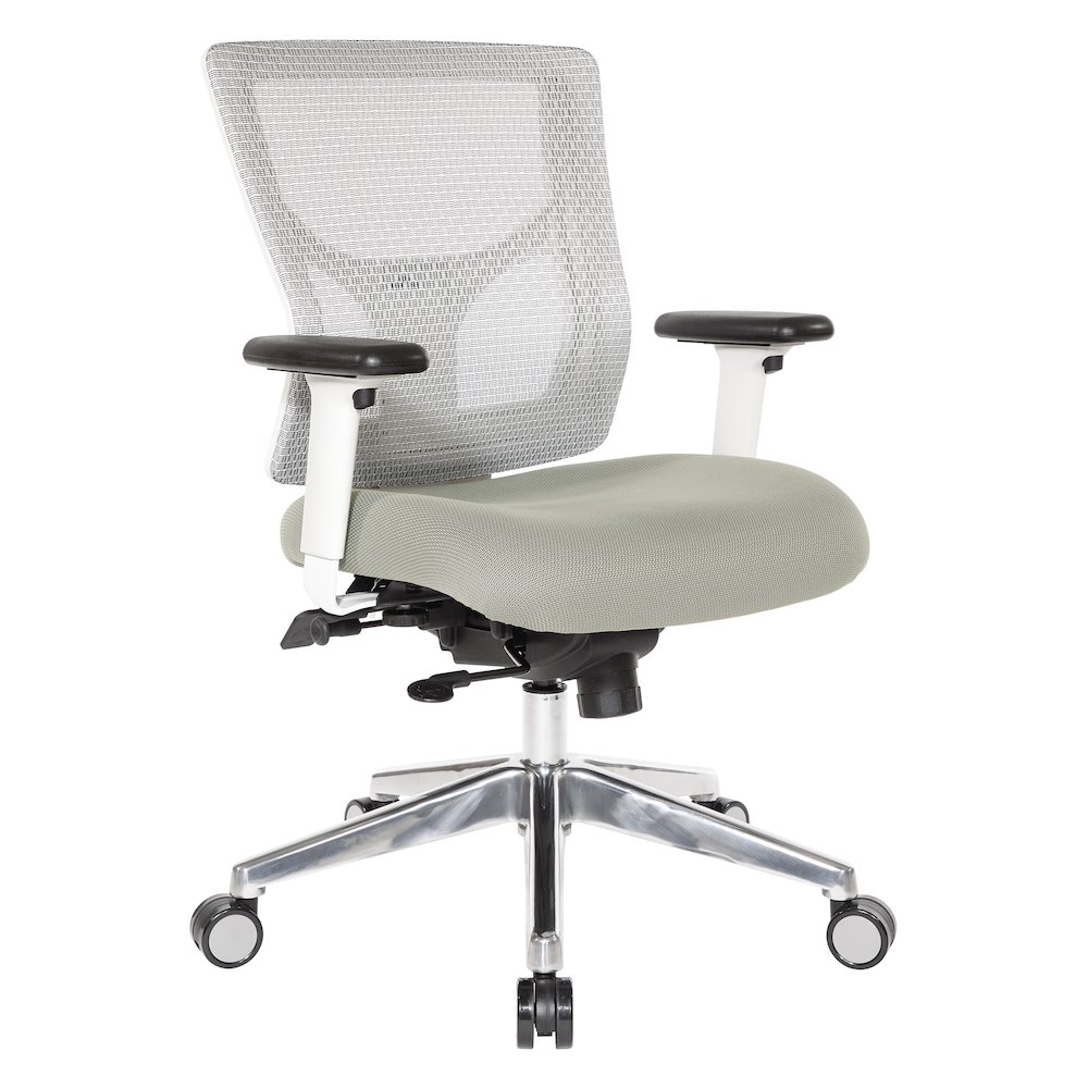 ProGrid® White Mesh Mid Back Chair. Picture 1