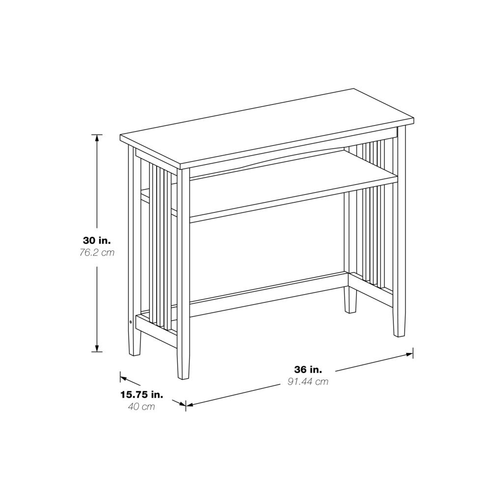 Sierra 36" Foyer Table, White Finish. Picture 3