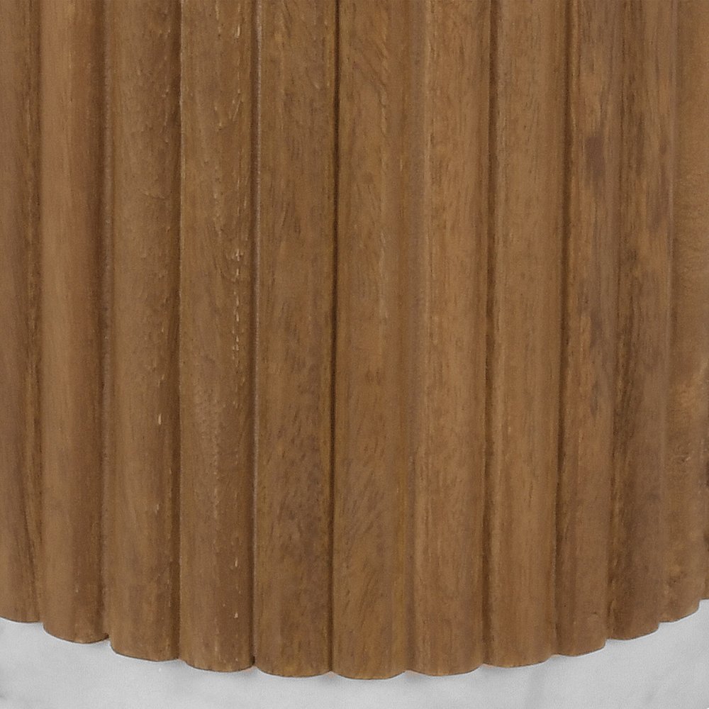 Round Solid Wood Pedestal Fluted Accent Table in Golden Honey Finish. Picture 3
