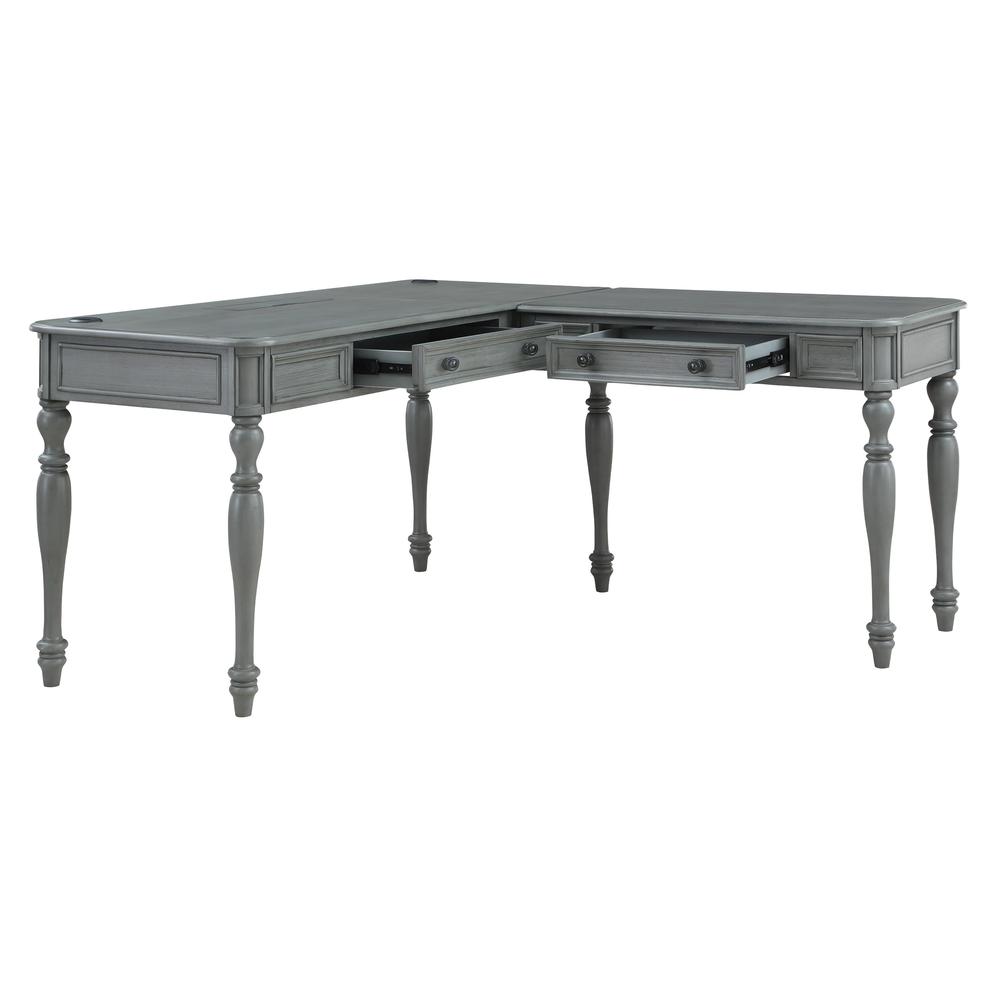 Country Meadows L-Shaped Desk w/PWR. Picture 4
