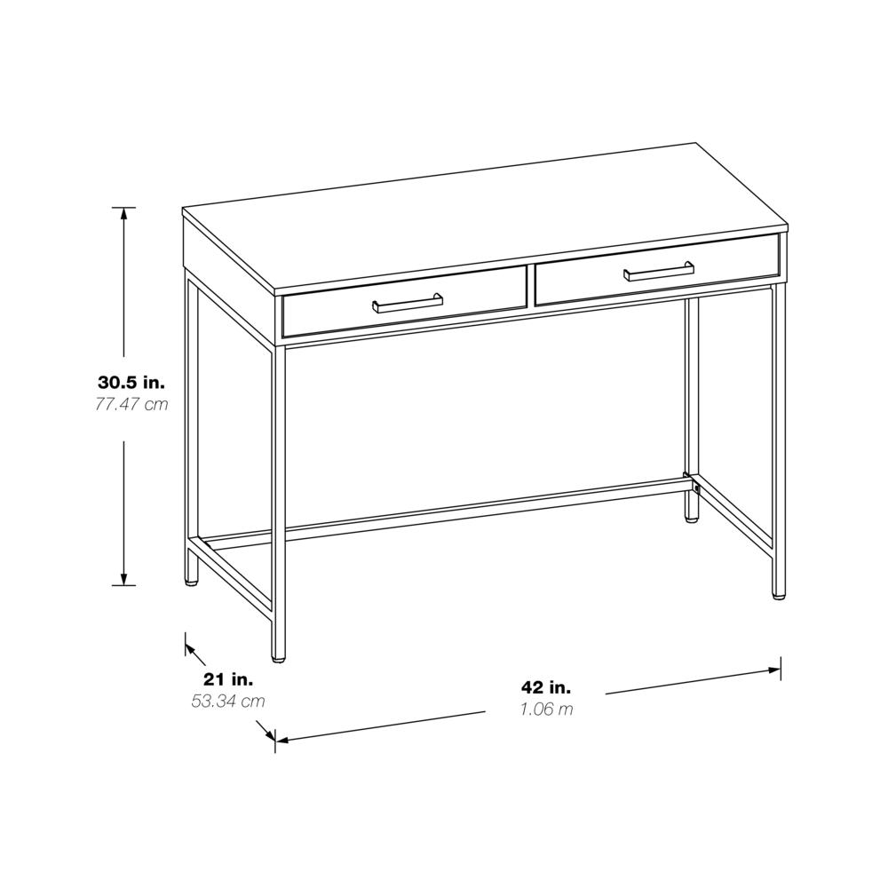 Alios Desk with Black Gloss Finish and Gold Frame, ALS43-BLK. Picture 2
