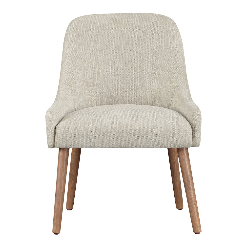 Kaylen Dining Chair 2-Pack in Linen Fabric with Medium Oak Legs. Picture 4