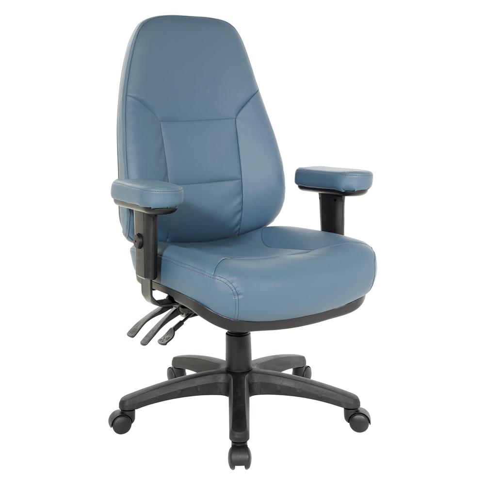 Professional Dual Function Ergonomic High Back Chair in Dillon Blue, EC4300-R105. Picture 1