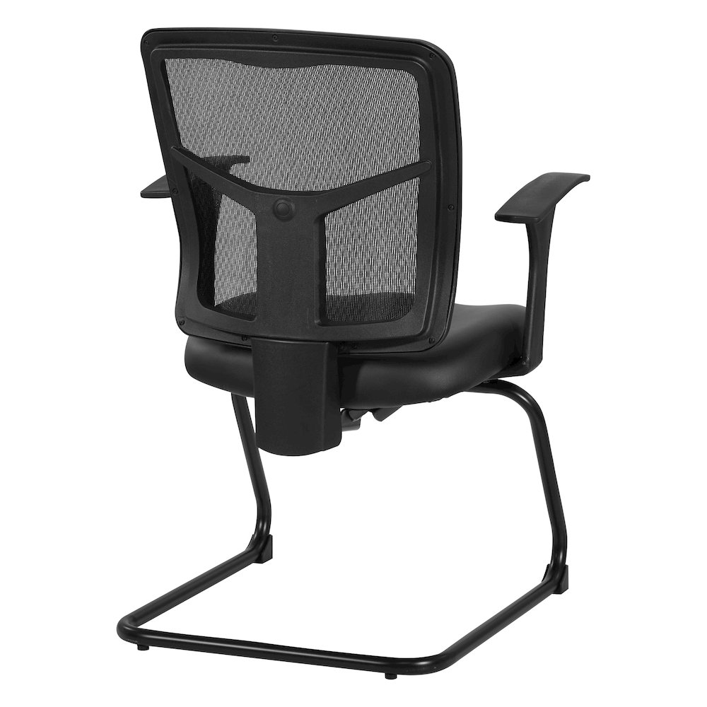 ProGrid Mesh Back Visitor’s Chair in Dillon Black Fabric with Arms. Picture 5