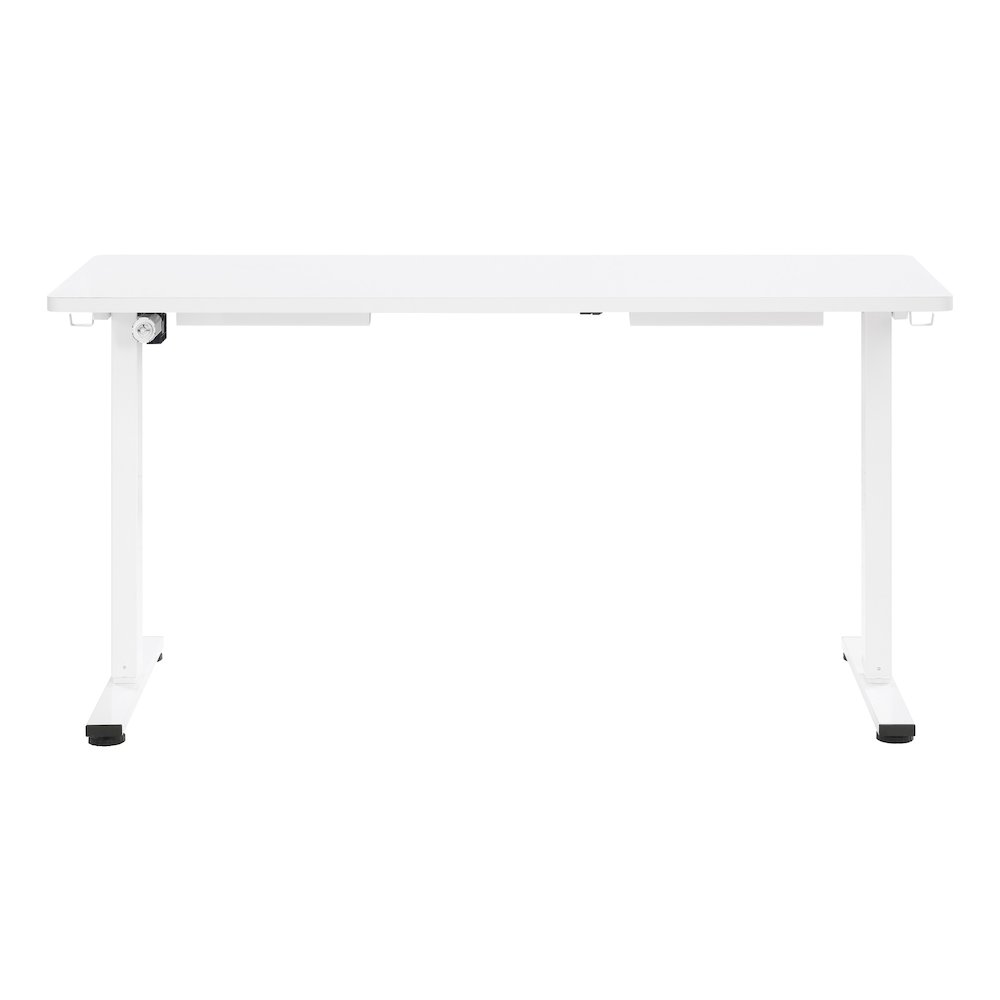 Primo 59"W Sit to Stand Electric Height Adjustable Desk in White Finish. Picture 6