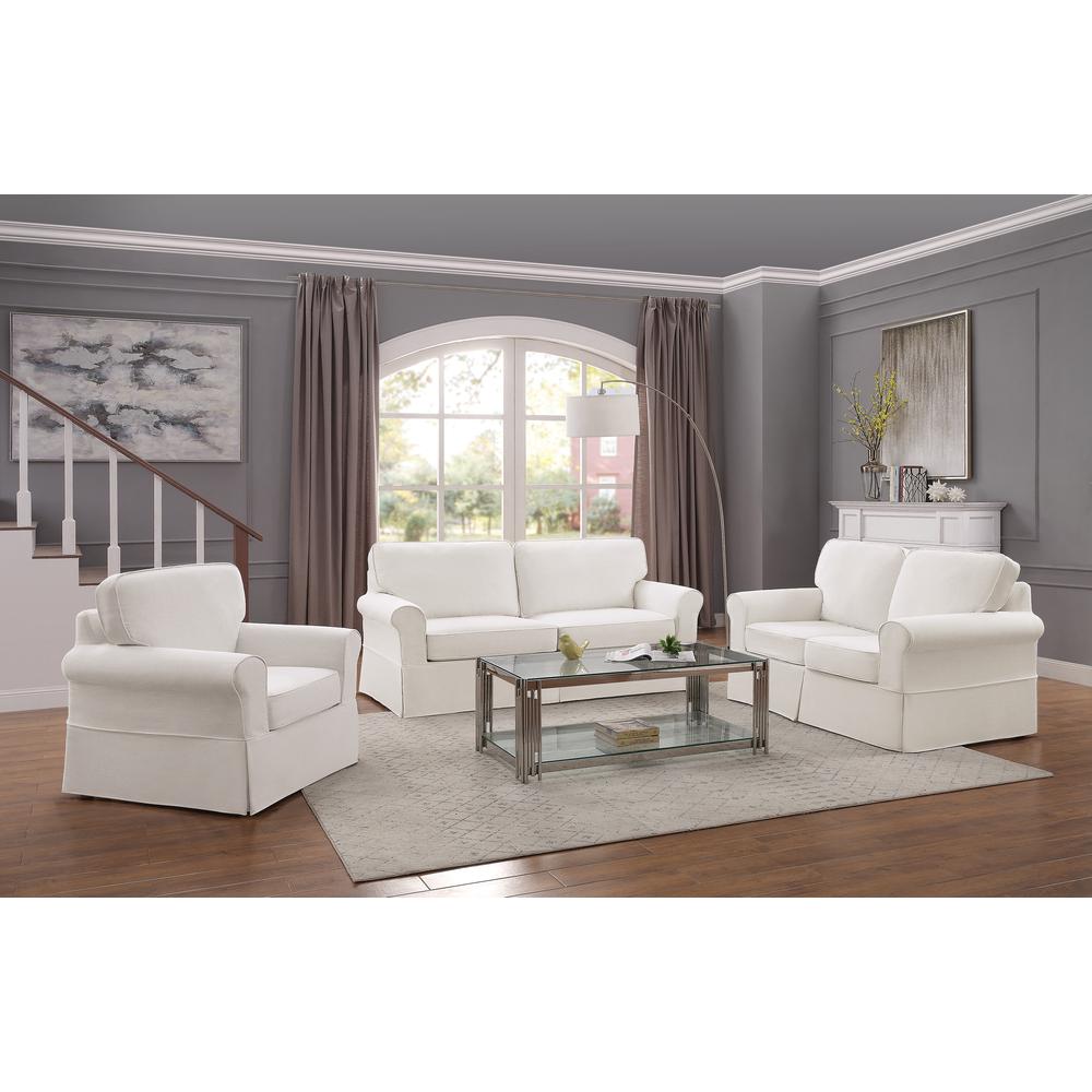 Loveseat with Ivory Slip Cover. Picture 7