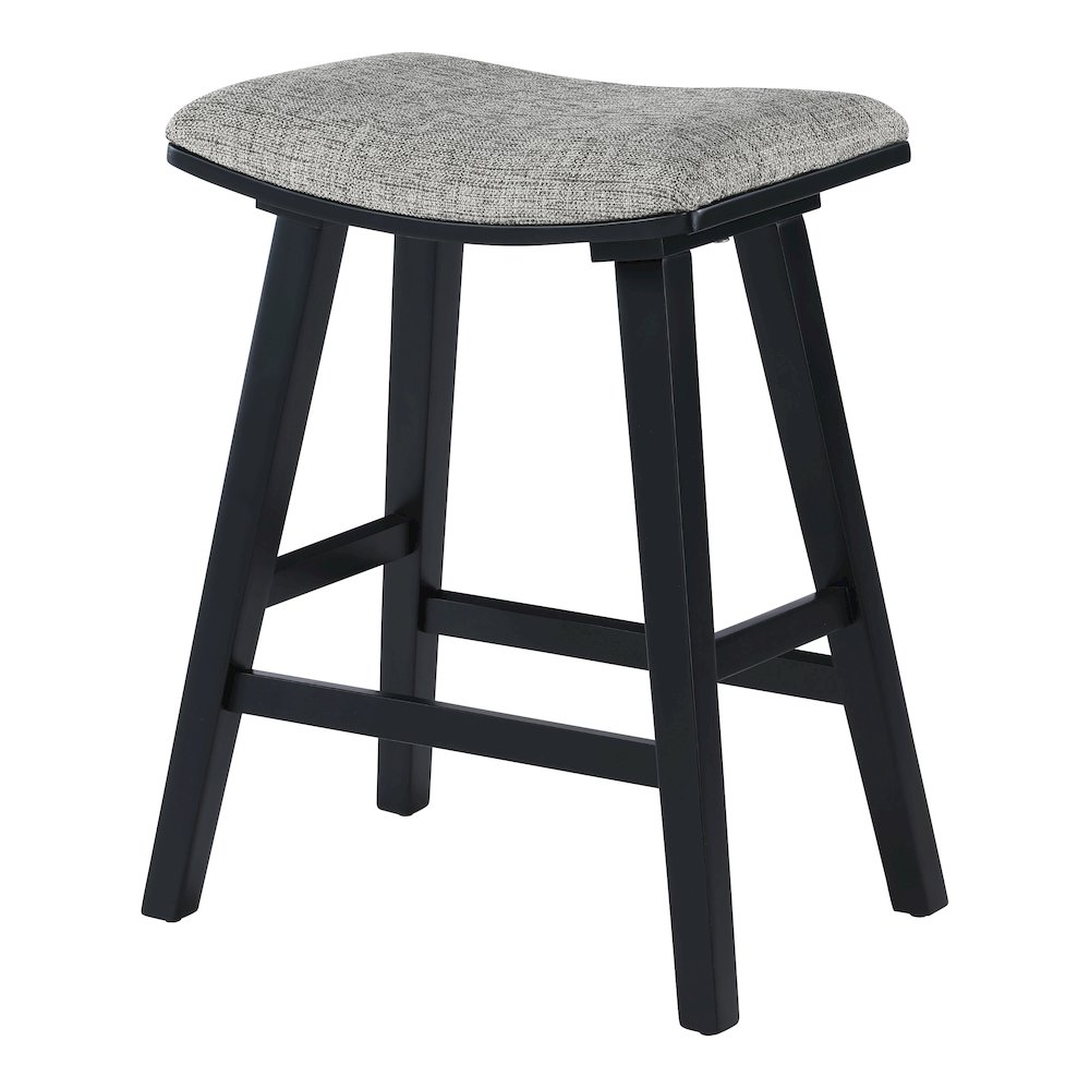 Coley 24" Saddle Stool 2-Pack With Graphite Fabric Seat And Black Wash Frame. Picture 6