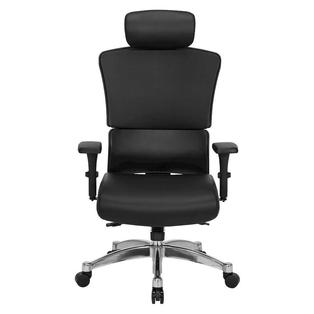 Manager’s Chair with Dillon Black Fabric Seat and Back and adjustable Headrest. Picture 2
