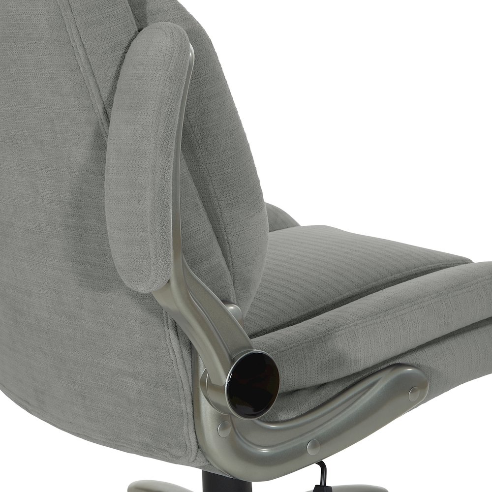 Grey Fabric Big & Tall Chair with Padded Flip Arms and Titanium Base.. Picture 10