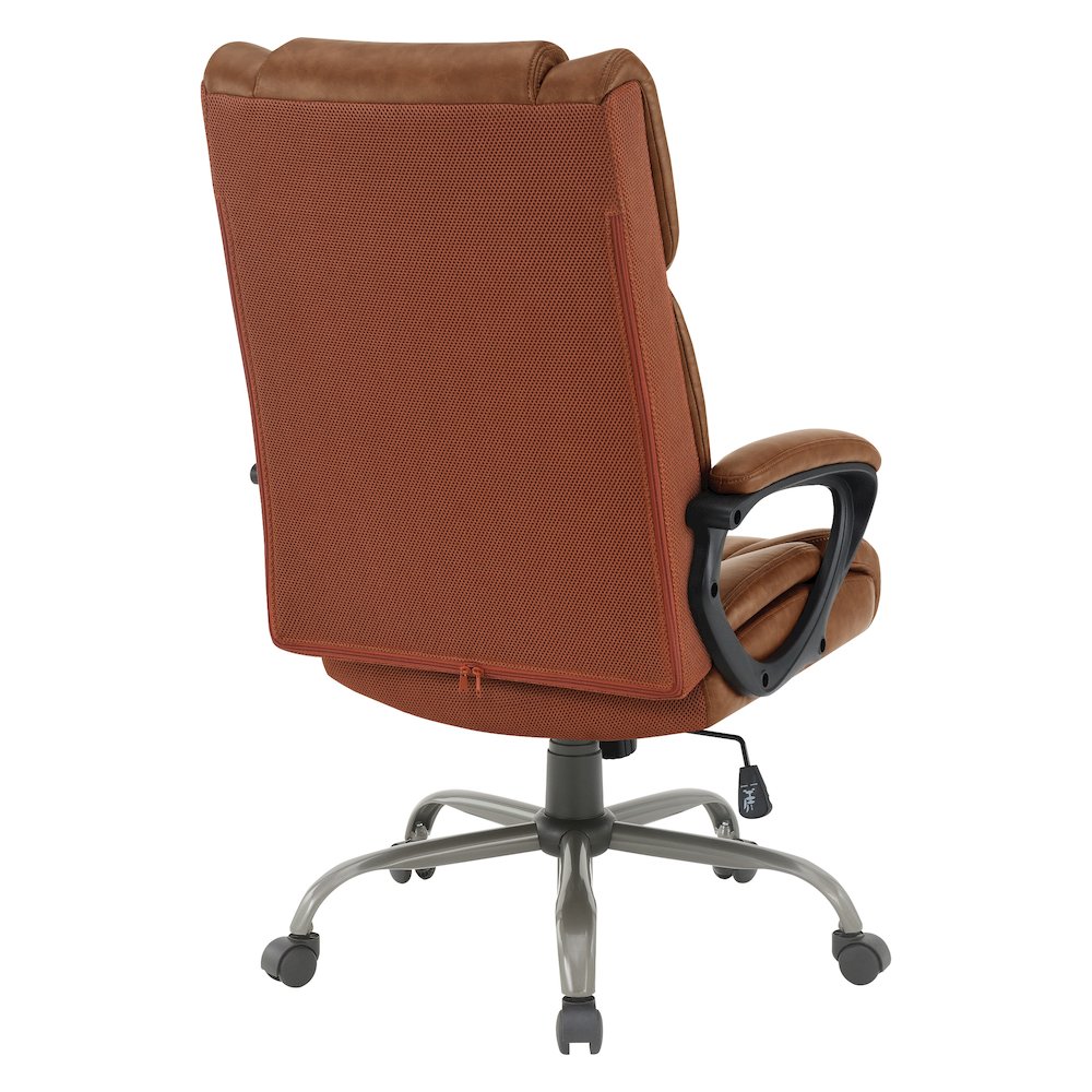High-Back in Saddle Faux Leather Executive Chair with Padded Arms. Picture 5